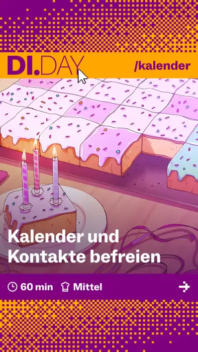 Kalender und Kontakte befreien, 60 min, Mittel