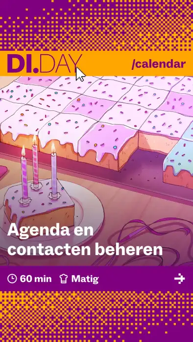 Agenda en contacten beheren, 60 min, Matig