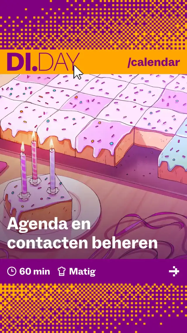 Agenda en contacten beheren, 60 min, Matig
