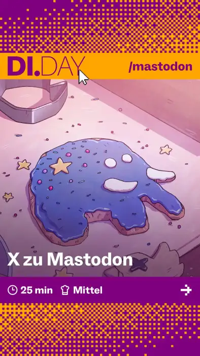 X zu Mastodon, 25 min, Mittel