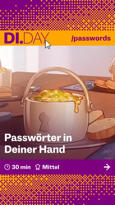 Passw&ouml;rter in Deiner Hand, 30 min, Mittel