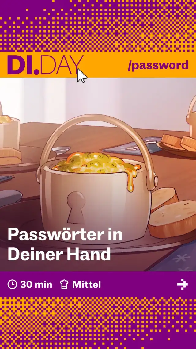 Passw&ouml;rter in Deiner Hand, 30 min, Mittel