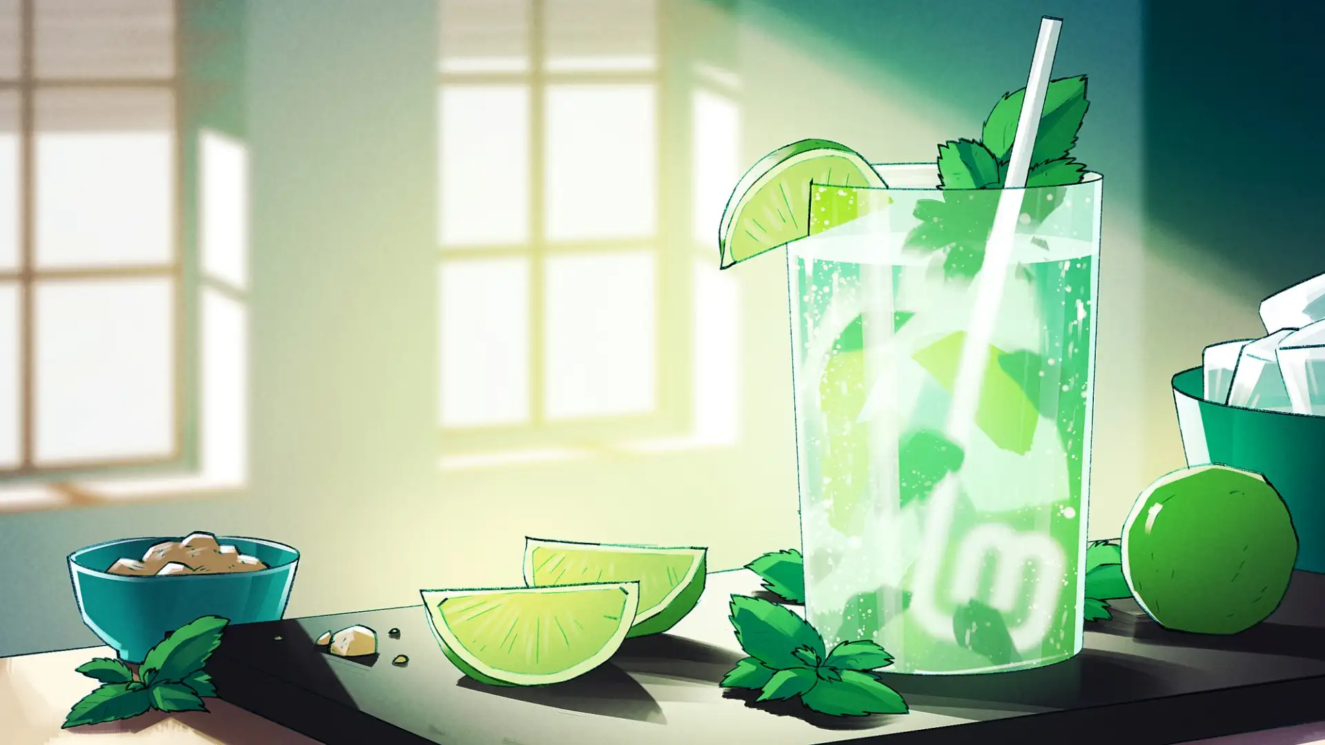 Leckerer Cocktail mit Minze und Limetten